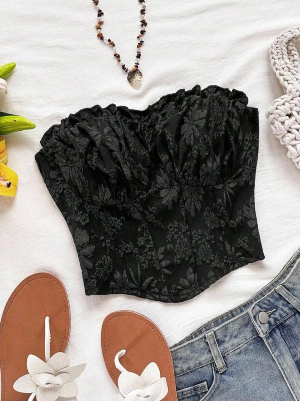 Women's textured asymmetric tube top strapless ruched top NEW